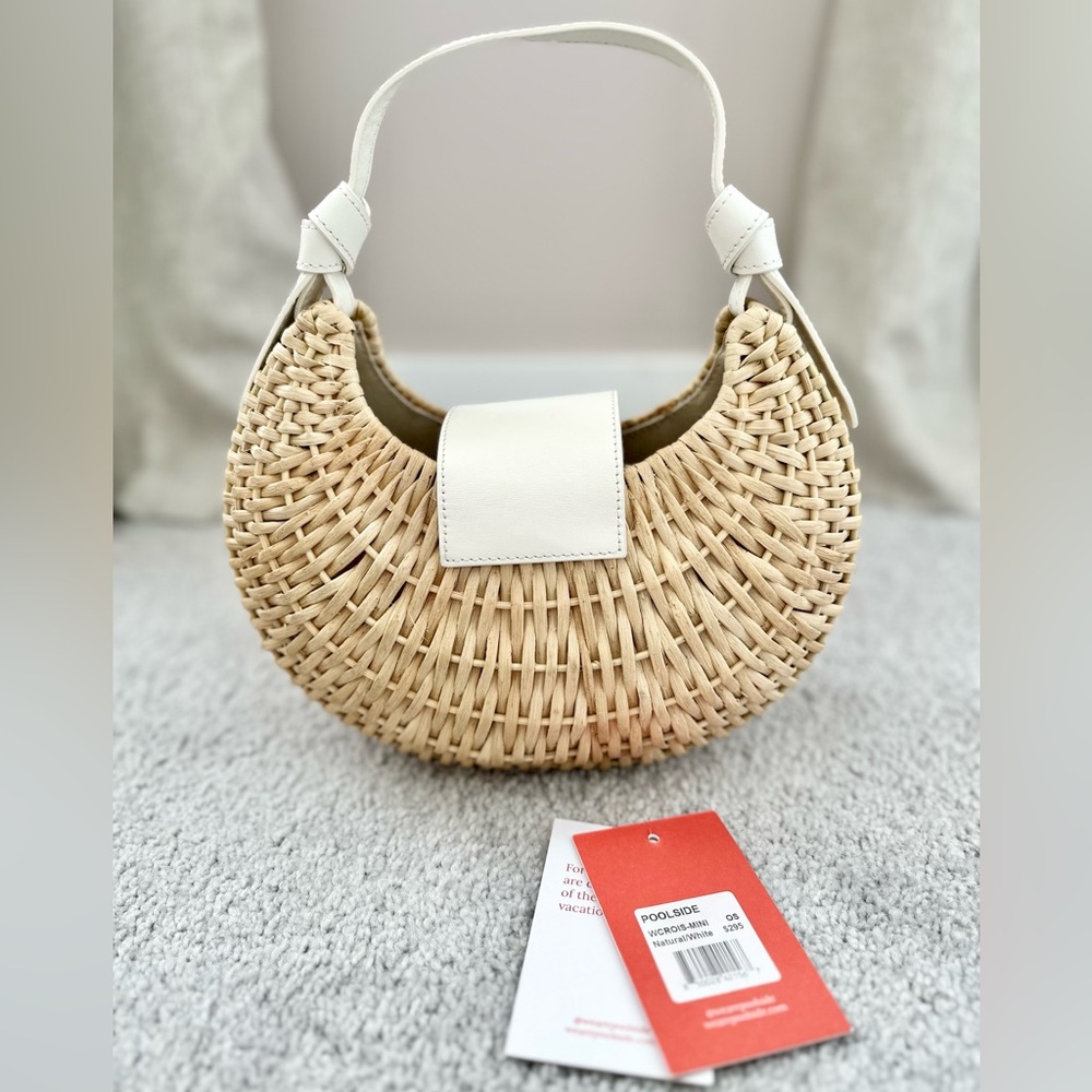Poolside Le Croissant Rattan Shoulder Bag - Tags Included - Picture 2 of 14